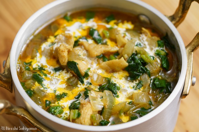簡単ほうれん草チキンカレーのアップ