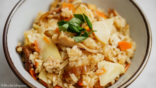 具だくさん五目ご飯のアップ