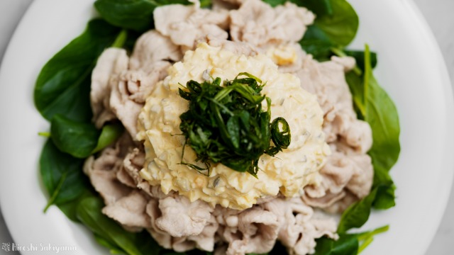 冷しゃぶタルタルのせ、上から