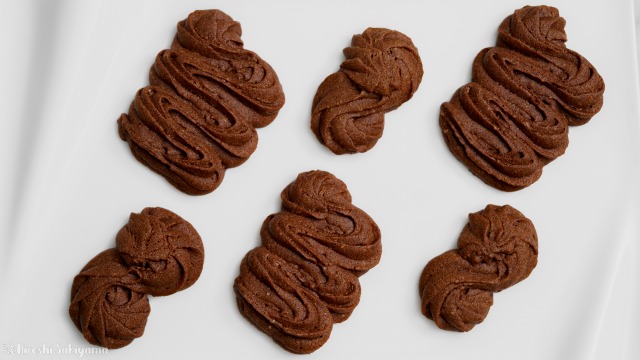 絞り出しチョコクッキー、上から
