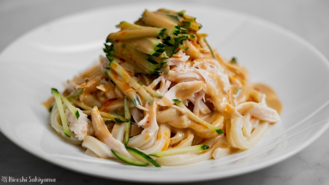 棒々鶏うどん、アップ