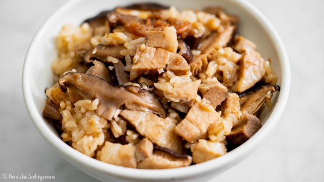 炊飯器で作る台湾油飯(ヨウファン・台湾風おこわ)、アップ