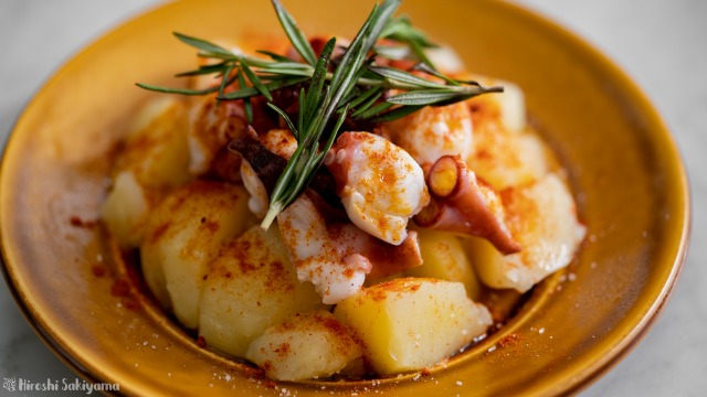 たことじゃがいものガリシア風、アップ