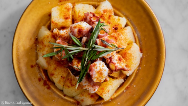 たことじゃがいものガリシア風、上から