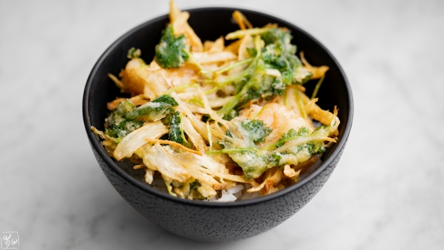 ごぼうとえびのかき揚げ丼