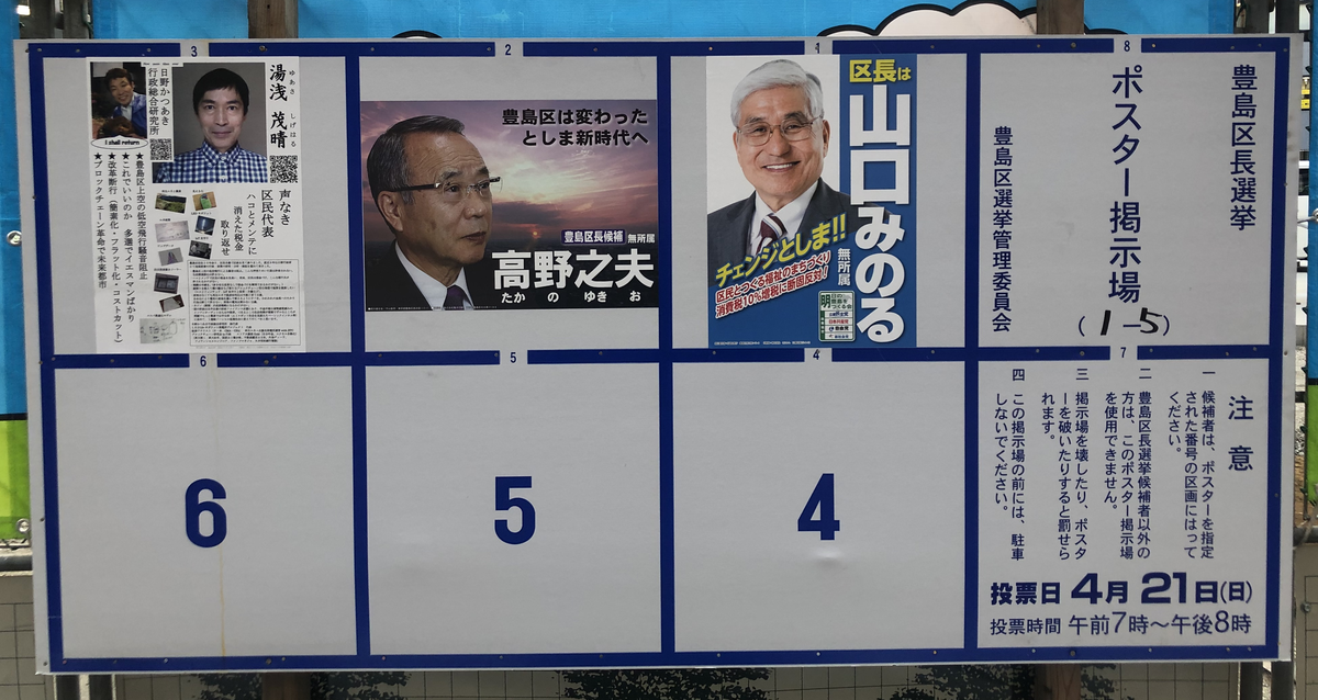 豊島区議会議員 区長選挙 現職の高野之夫氏 余裕の6選 他 新顔ズラリ イケブクログ