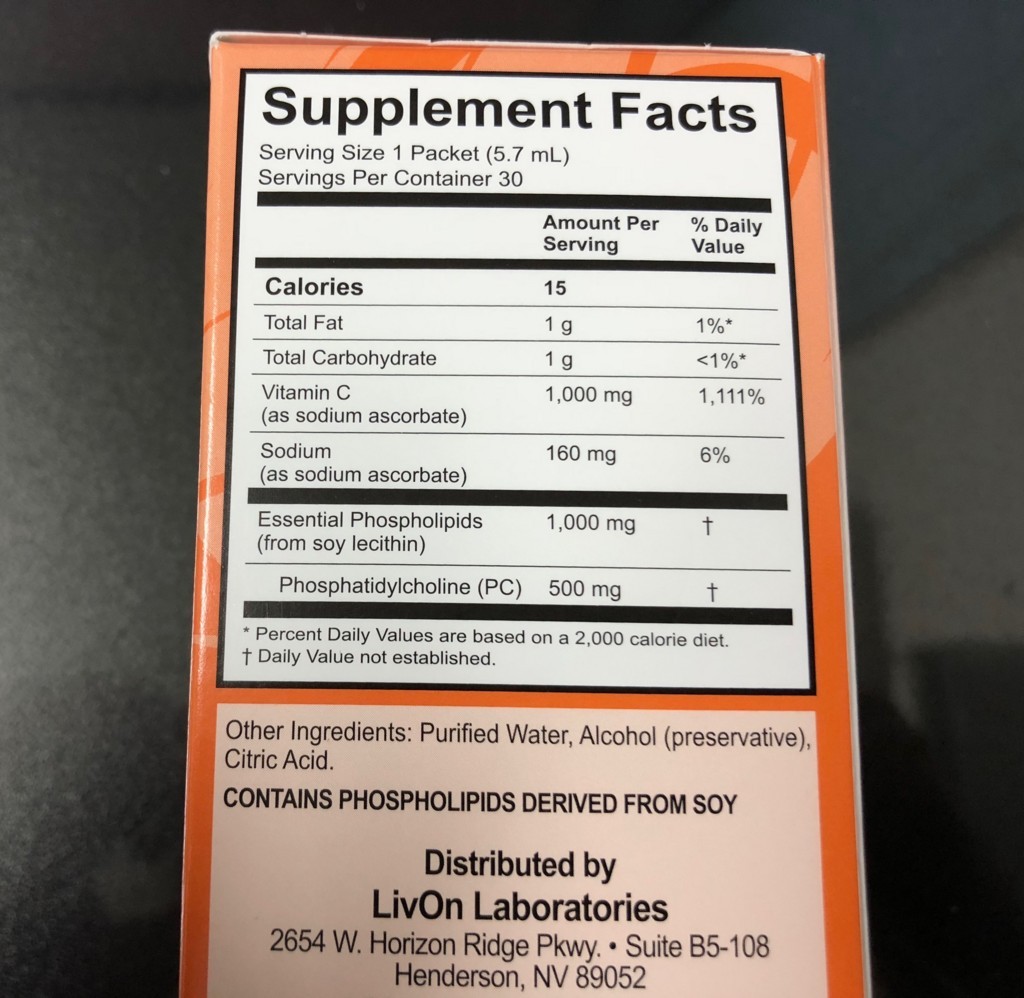 LypriCel VitaminC 1,000mg LIPOSOMAL VITAMIN C リプライセル成分