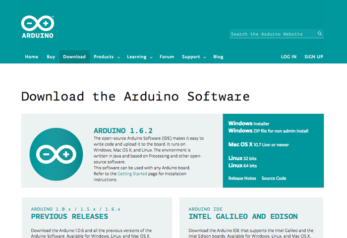 図1 arduino.ccのダウンロード画面