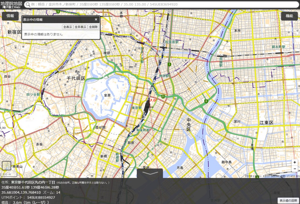 図6 東京の磁北線