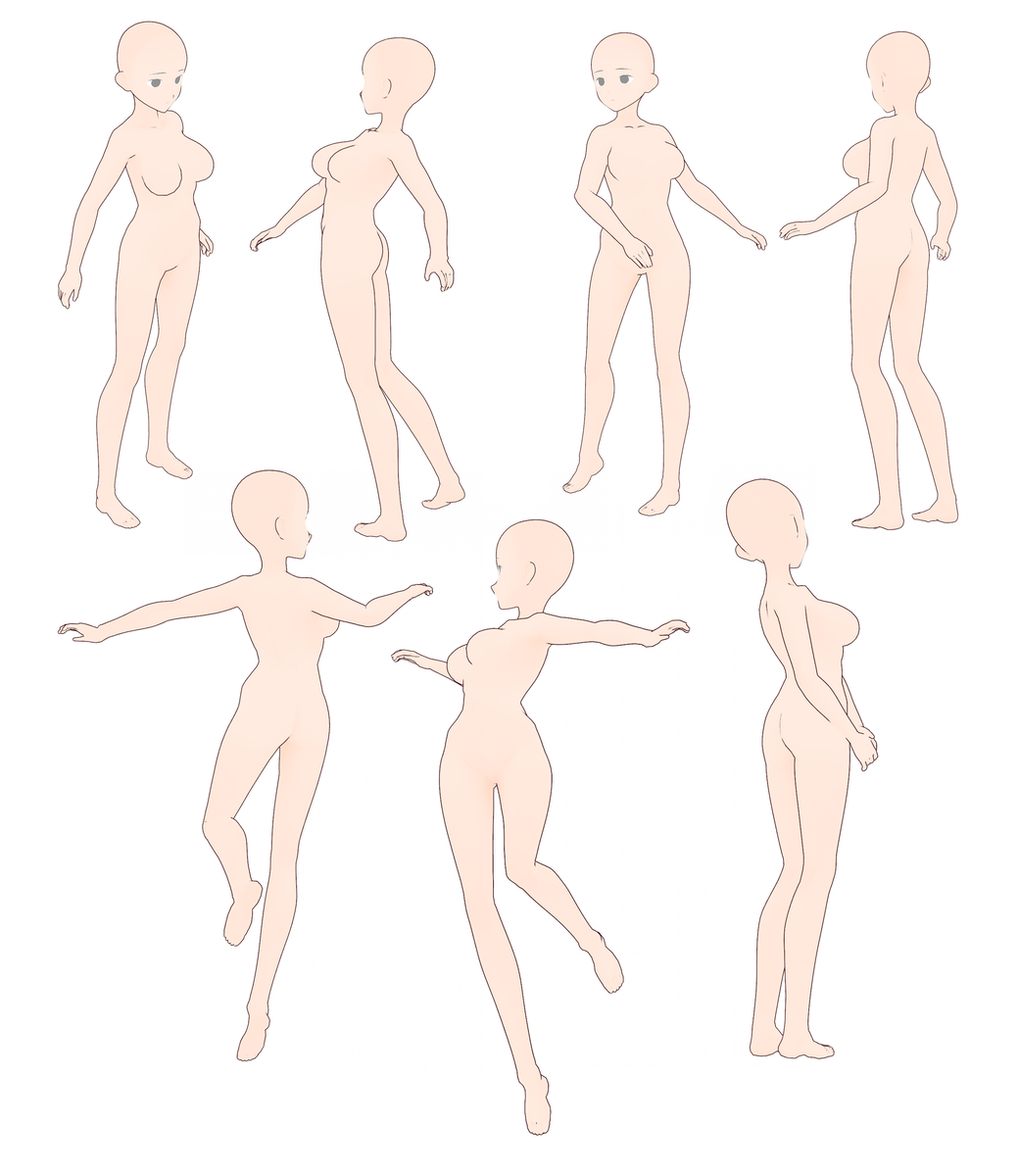 トレス素材 女の子立ち姿ポーズ集 Illust Pose
