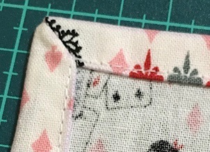 ランチョンマットの額縁ぬい