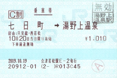会津鉄道連絡券小変化 - 続・吾輩はヲタである