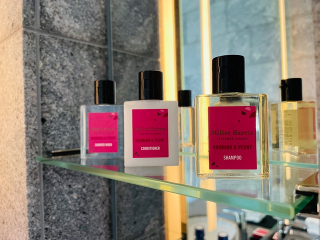 「The Okura Tokyo」プレステージルームのアメニティ(ミラーハリス)