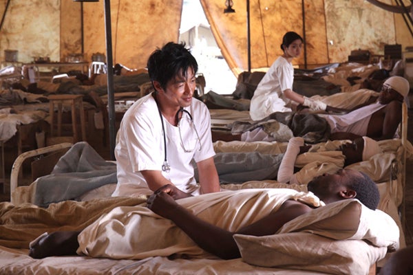 風に立つライオン