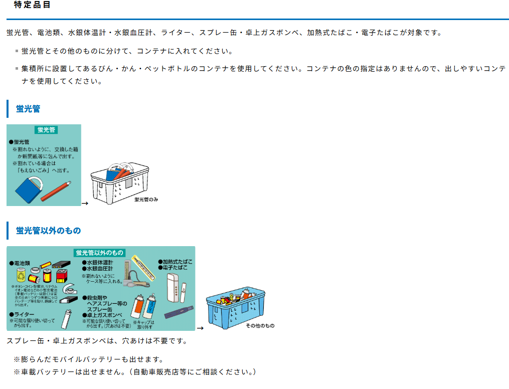 特定品目 浜松市ごみ
