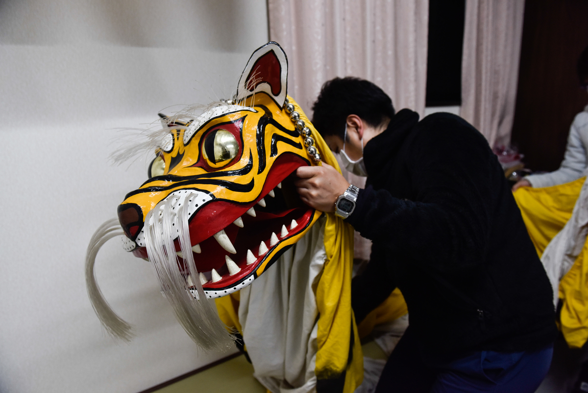マ*ン様 虎頭 頭 岩手県 釜石市 伝統工芸品 虎舞 虎頭古廟大虎