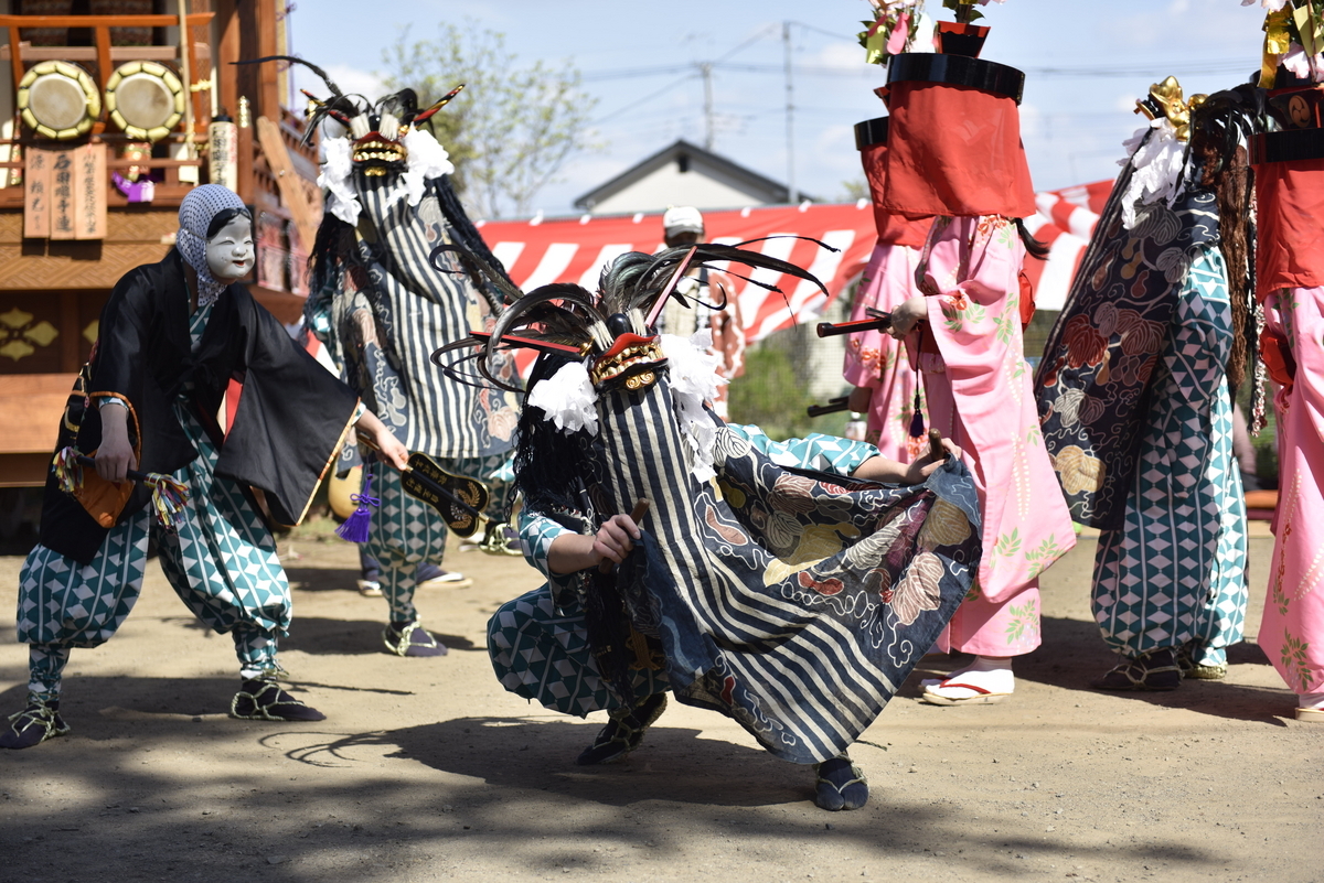 農業らしい腰の動き「干し物獅子」、埼玉県川越市「石田の獅子舞」から