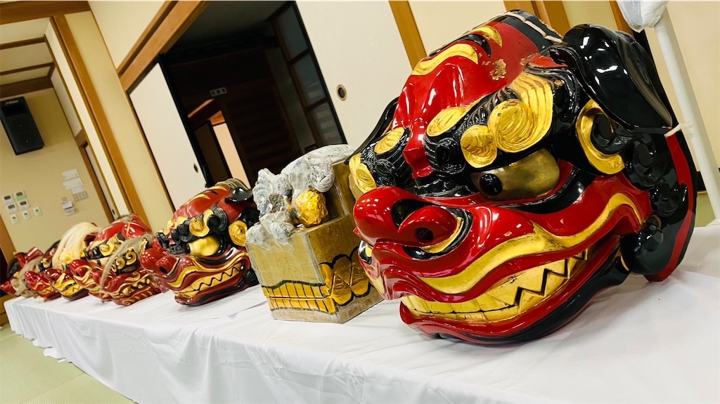 獅子頭　獅子舞　加賀獅子頭　八方睨み　栄秀作　共布共箱付　開運　魔除け　お祭り 獅子頭 獅子舞 加賀獅子頭 八方睨み 栄秀作 共布共箱付 開運 魔除け