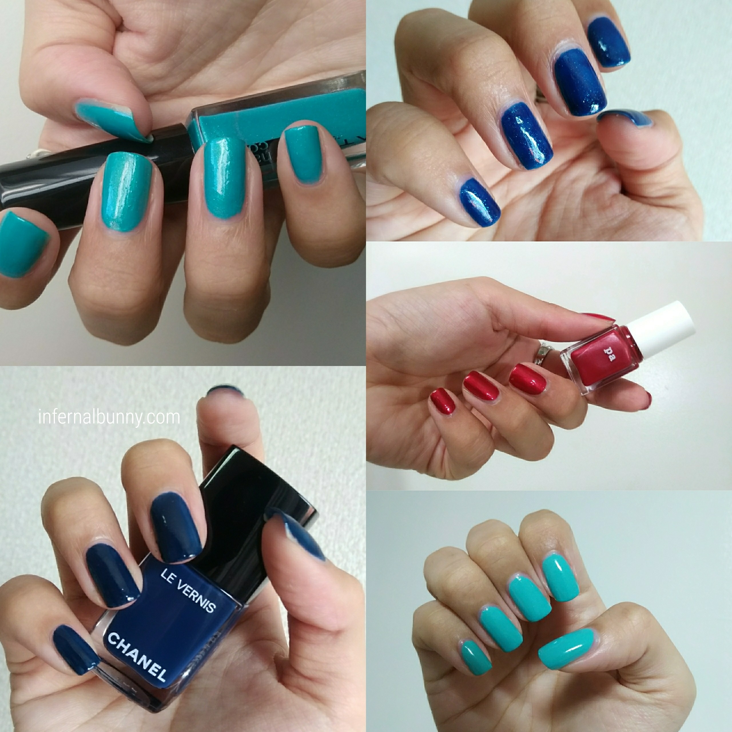 ネイル着画のコラージュ。