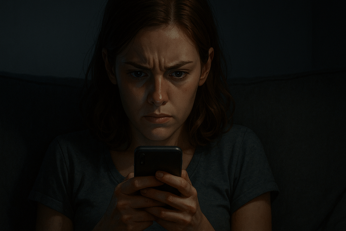 通知が来ない…画面を凝視する女性の眉間には焦りと怒りがにじむ——沈黙のスマホに募る不安