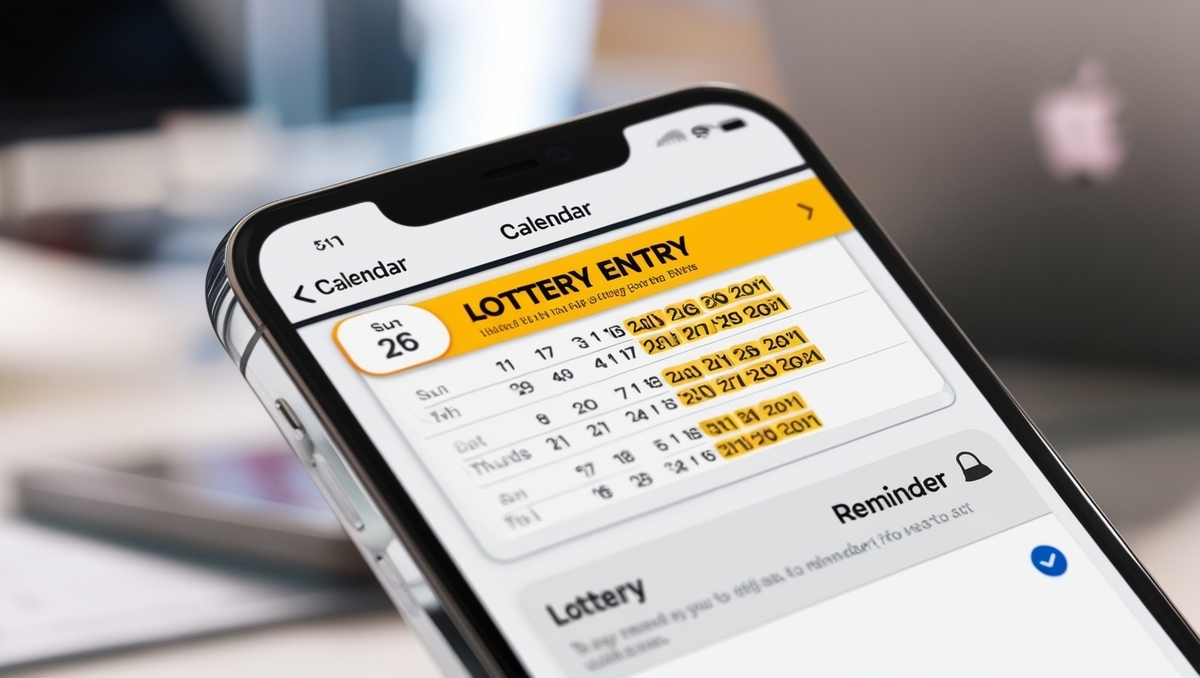 Smartphone screen showing highlighted lottery entry dates — don’t miss your one chance to win that console!