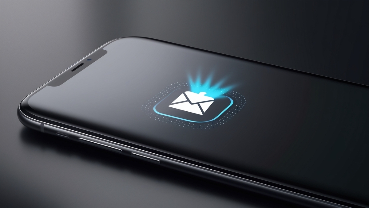 Smartphone screen glowing with a new mail icon, capturing the intense anticipation of receiving a lottery result notification.