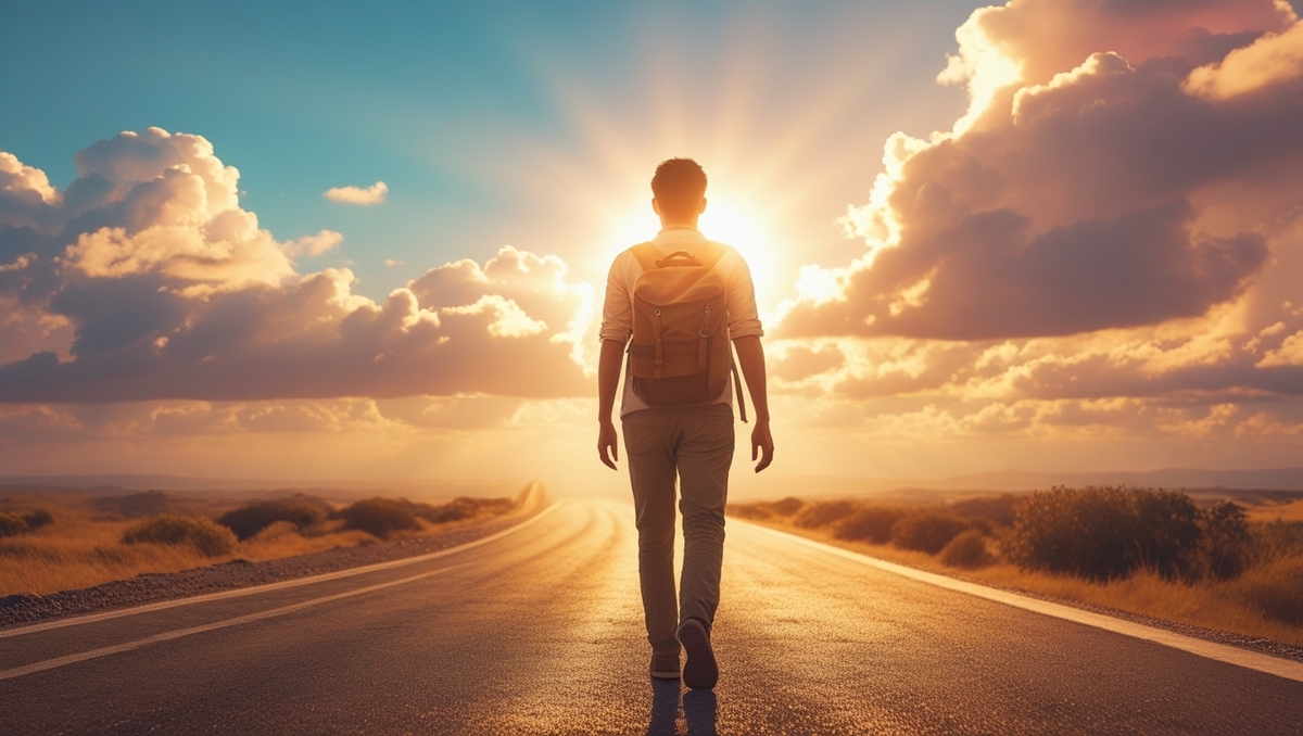 A lone man walking into the golden sunrise, filled with hope and uncertainty — symbolizing a new beginning and the emotional tension of chasing something rare.