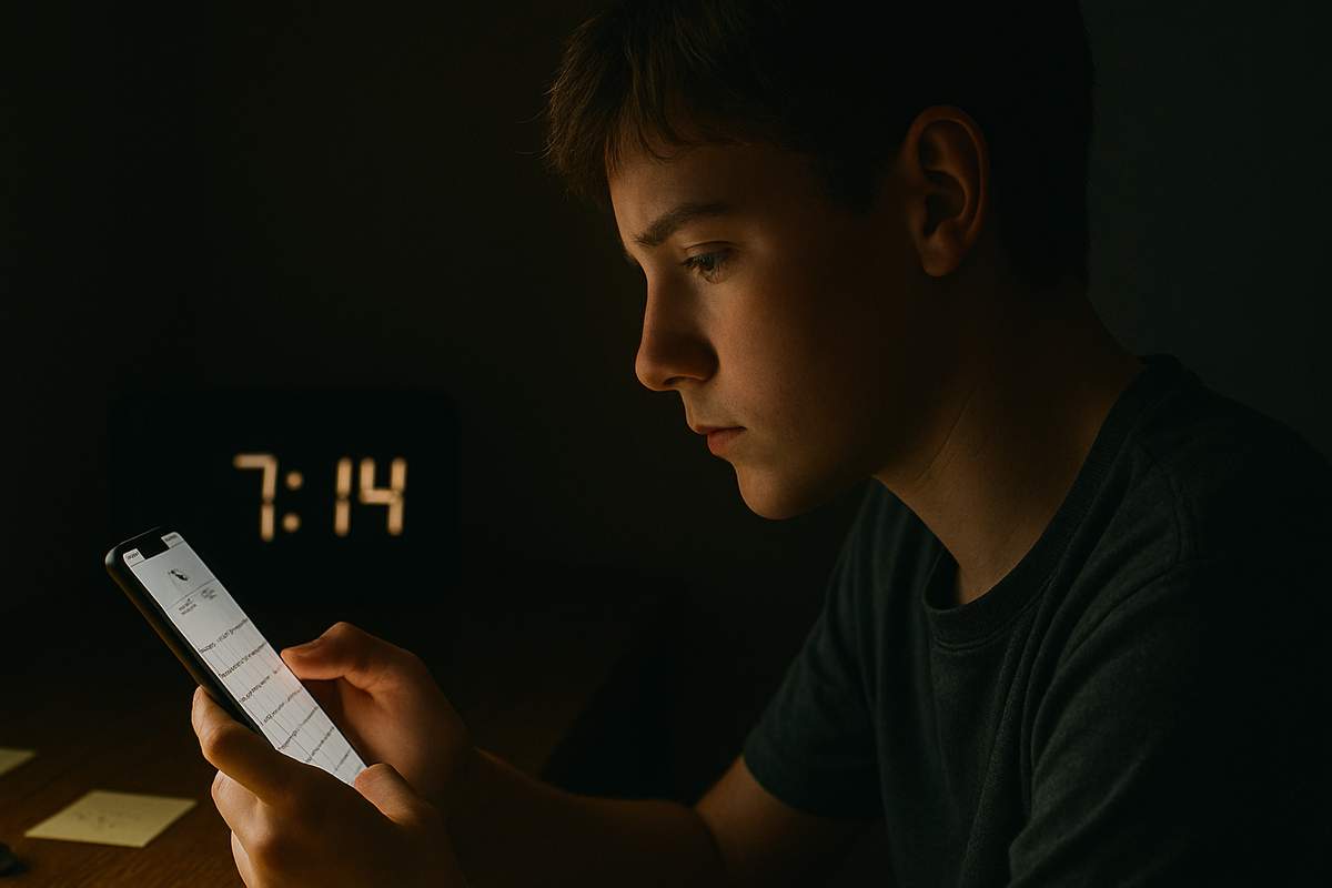 A hopeful person staring at a smartphone calendar, eagerly awaiting the big day.