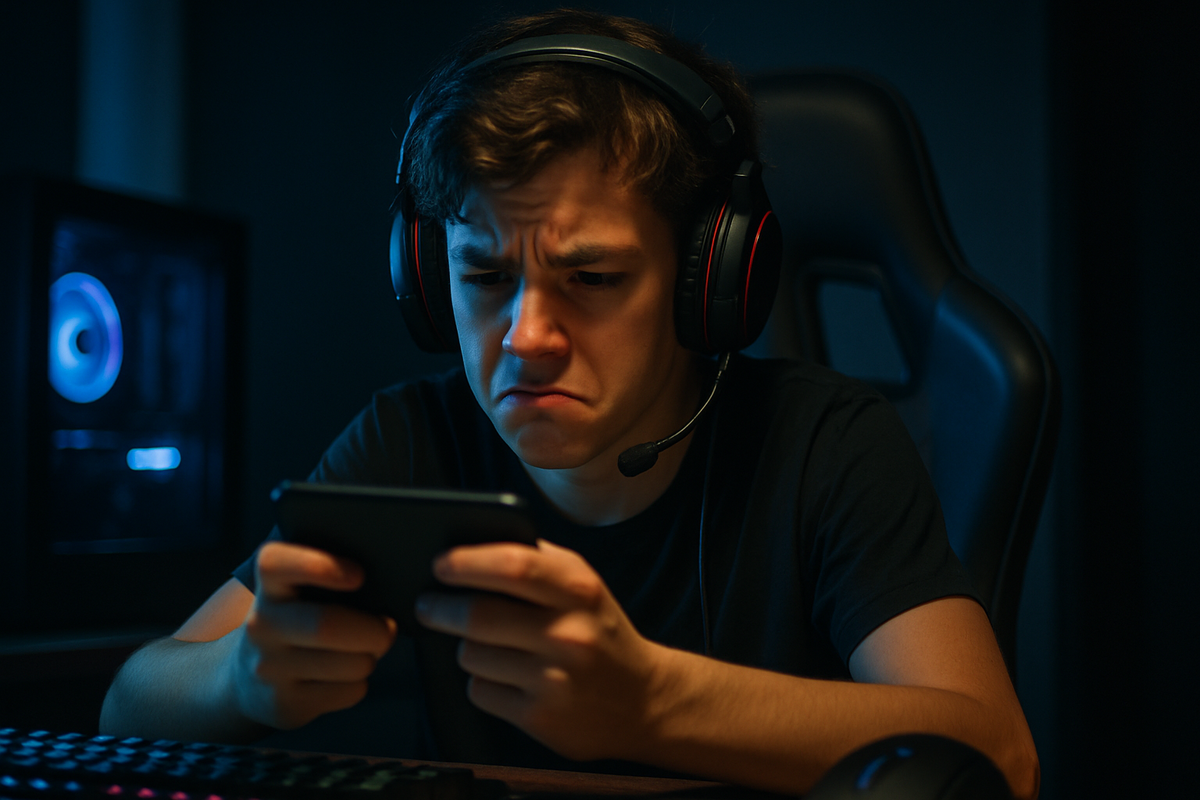 A gamer visibly upset after missing out on another Switch2 lottery – pure frustration and disbelief.