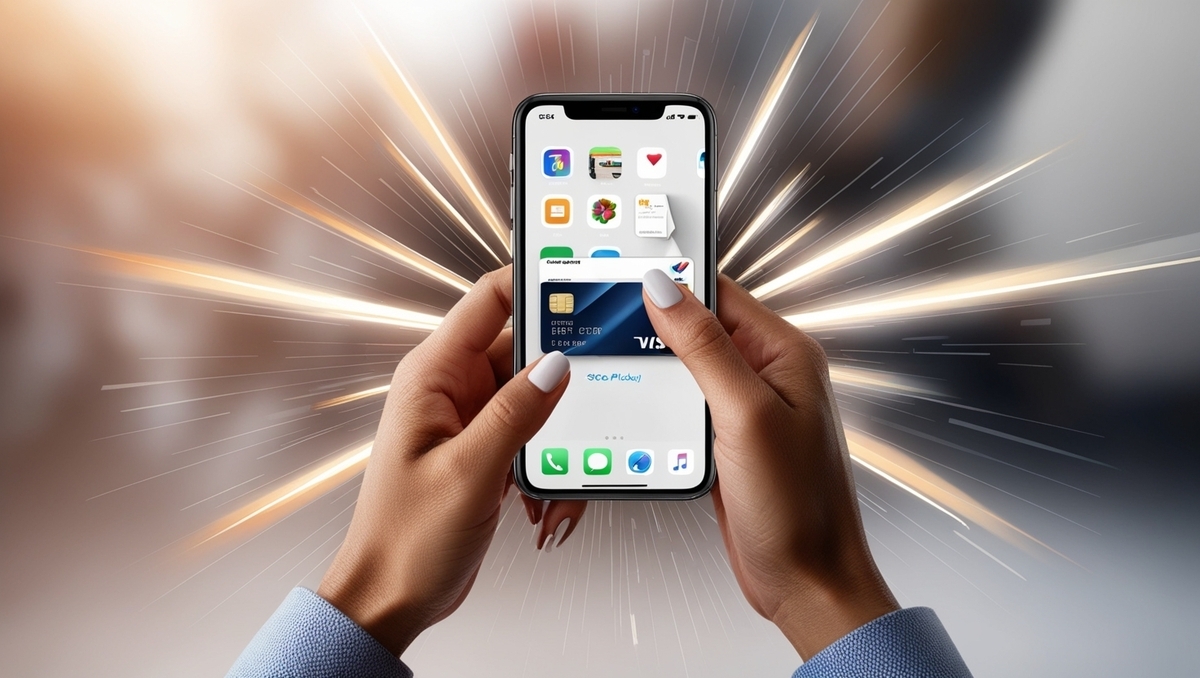 A pair of determined hands confirming a fast mobile application on a glowing smartphone screen, bursting with excitement, energy, and urgency