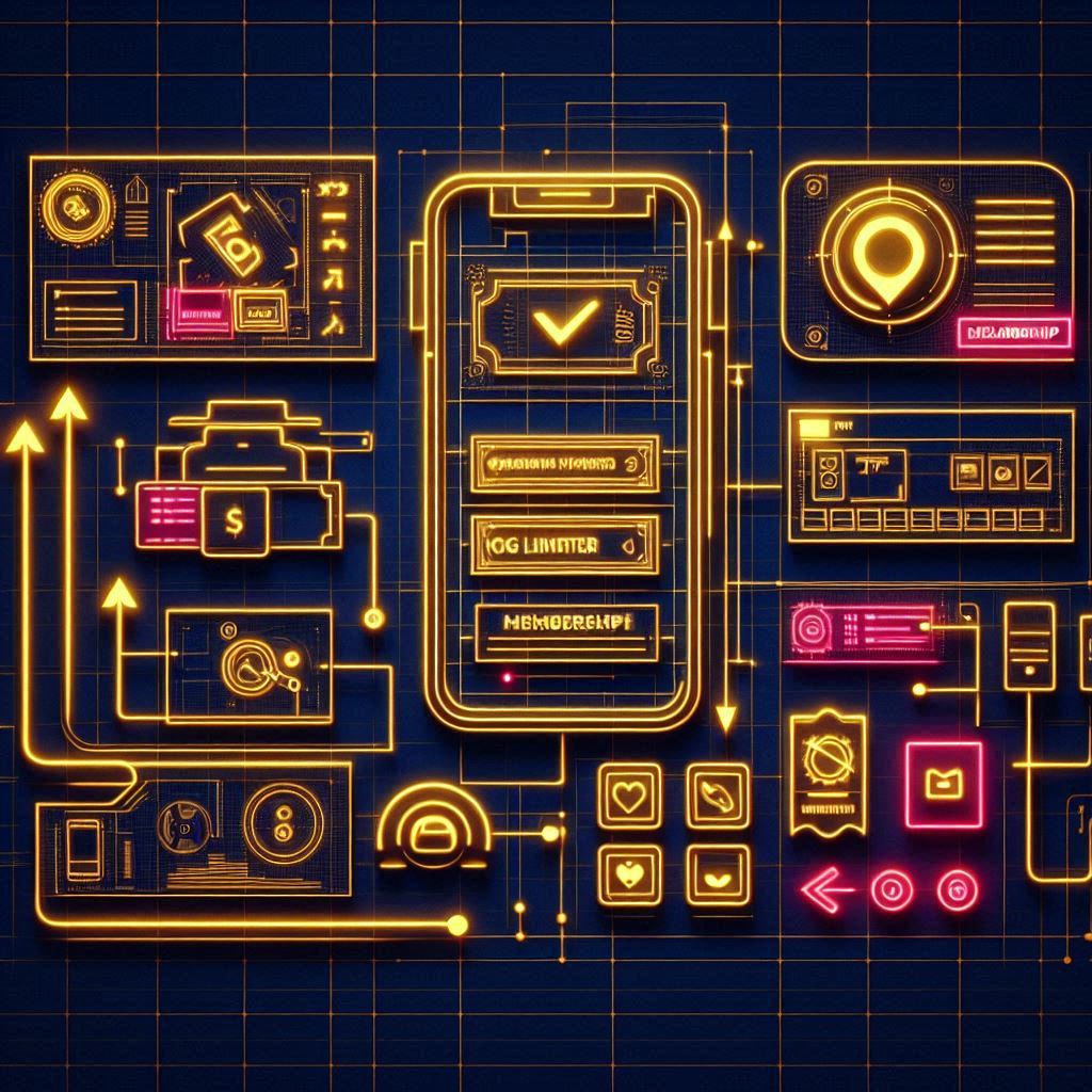 Dazzling gold schematic of a secret mobile lottery path, throbbing with thrill, ambition, and breakthrough vibes”