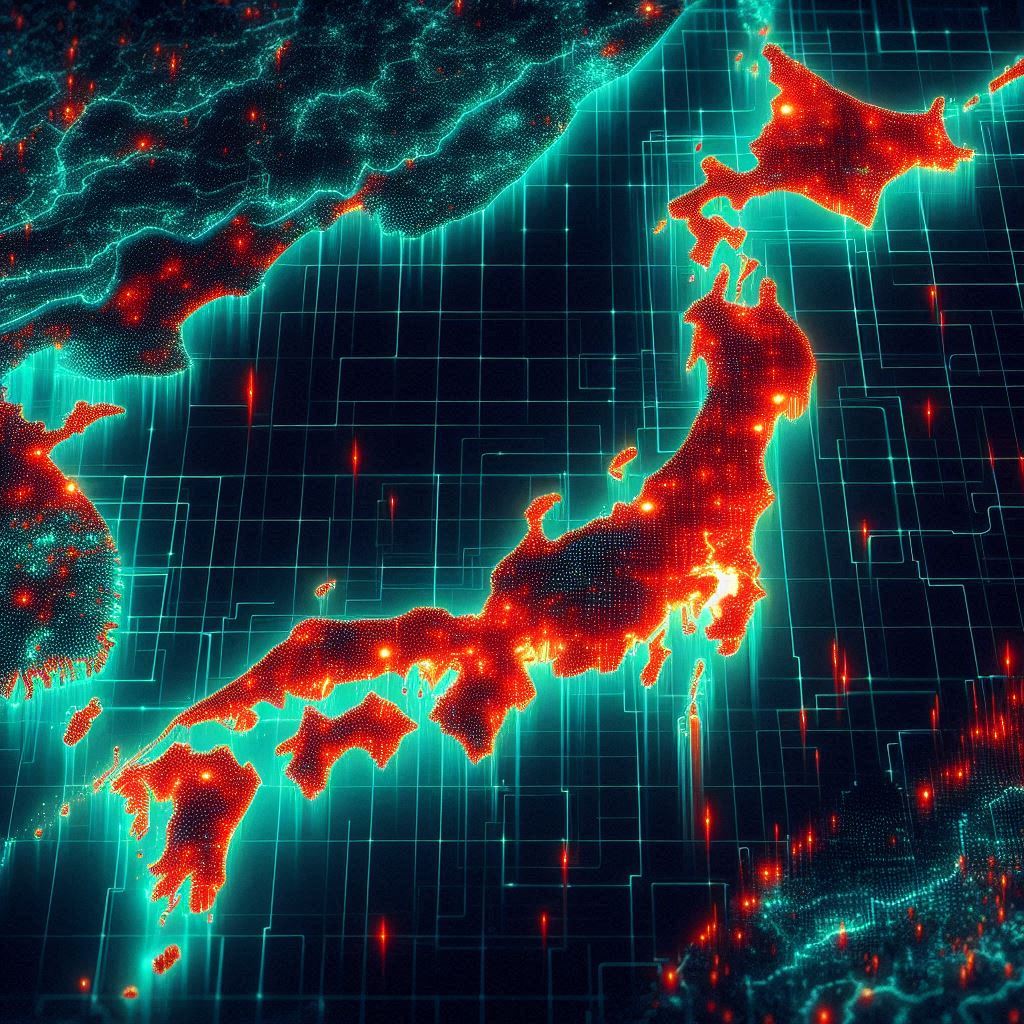 Electrifying stock-heatmap—Japan ablaze with neon hotspots, surging excitement for gamers hunting Switch2 in the wild.