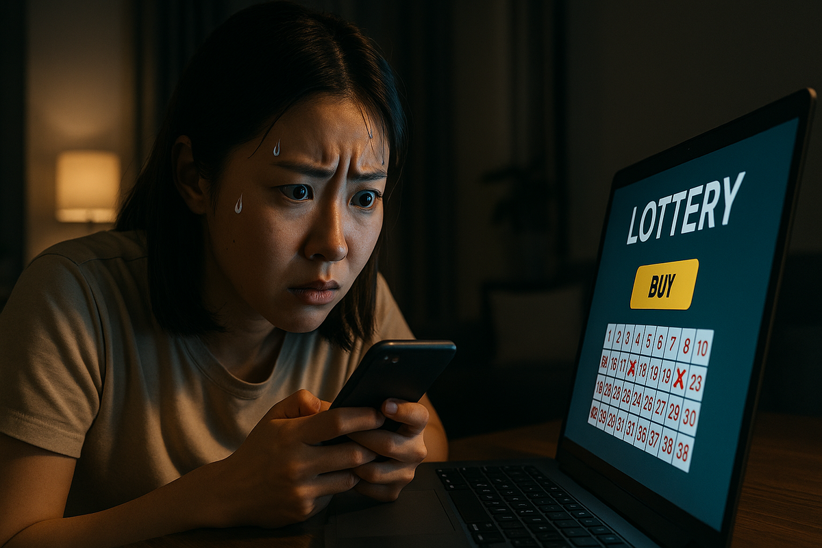 Devastated woman crying over Nintendo Switch 2 Yodobashi lottery rejection - emotional breakdown while checking smartphone results at midnight in 2025 console war