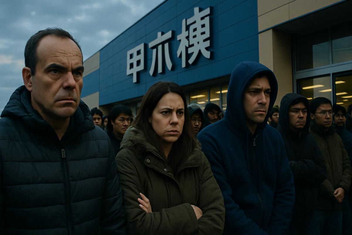 The tension and anticipation of the people lining up in Kofu early in the morning, amidst the crisp winter air, captures a moment where everyone is excitedly seeking the Switch2. The strong determination and uplifted spirit conveyed through their expressions in the midst of stillness, alongside an emotional scene that hints at the story about to unfold.