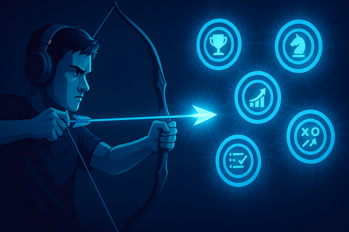 Excited gamer aiming confidently at a glowing target, symbolizing five winning strategies to secure the highly coveted Switch2.