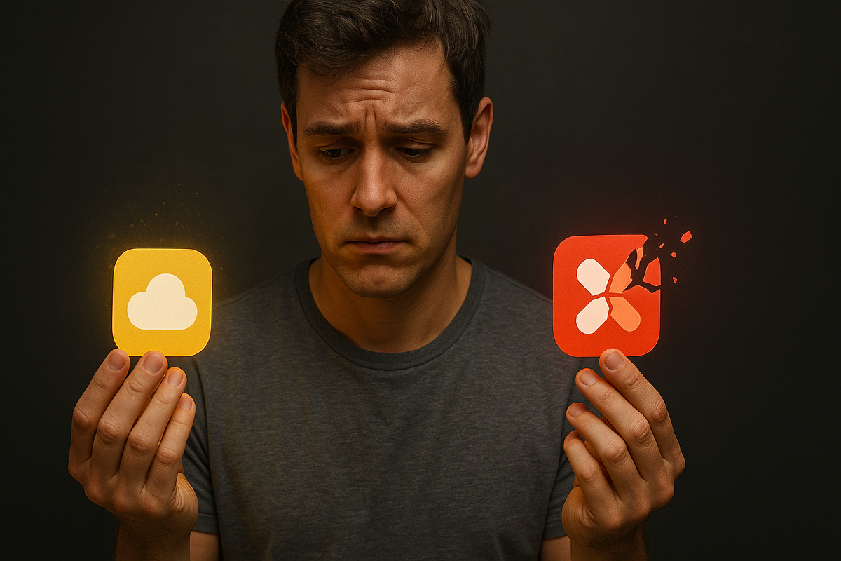 Confused user hesitating between remove app vs delete app option on iPhone screen