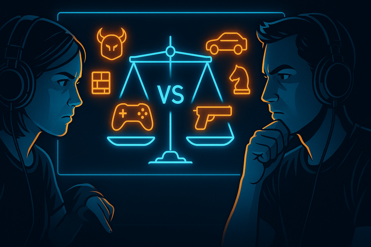 Futuristic glowing comparison chart highlighting different gaming platforms and discount percentages