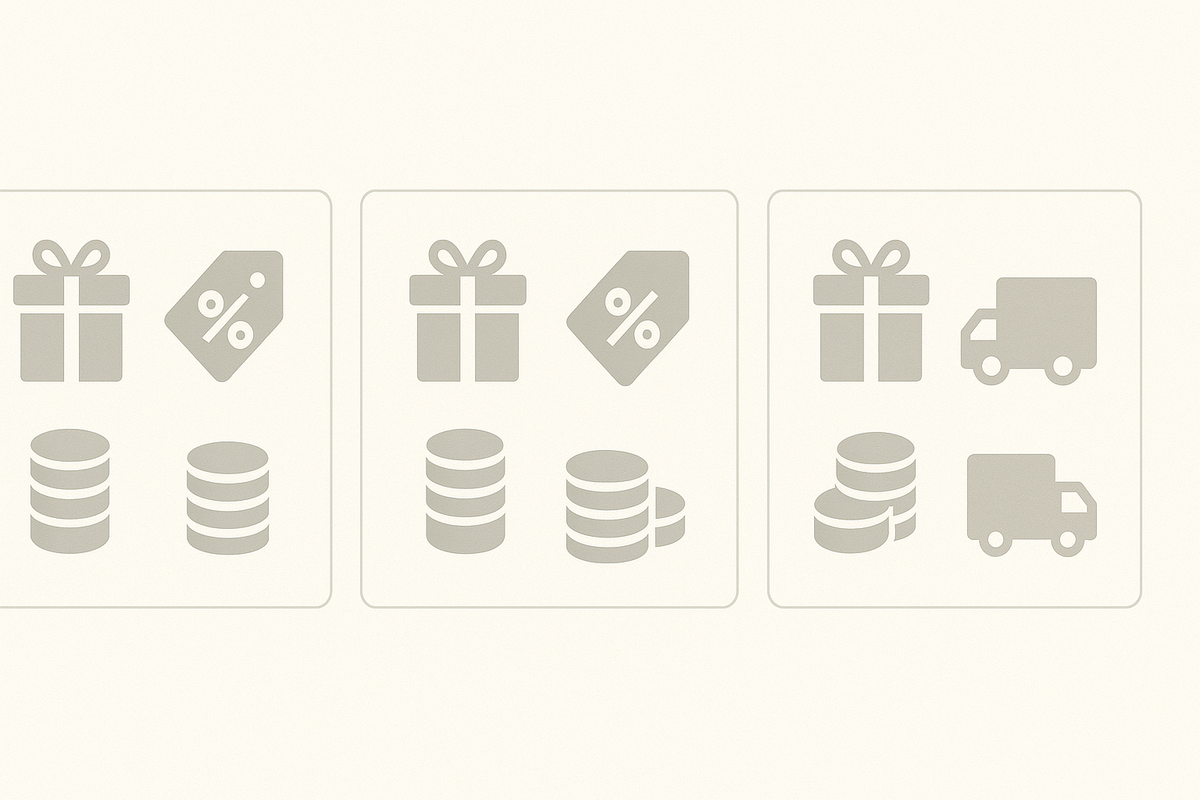 Minimalist comparison icons of gifts, discounts, coins, and delivery options capturing the excitement of exclusive preorder bonuses