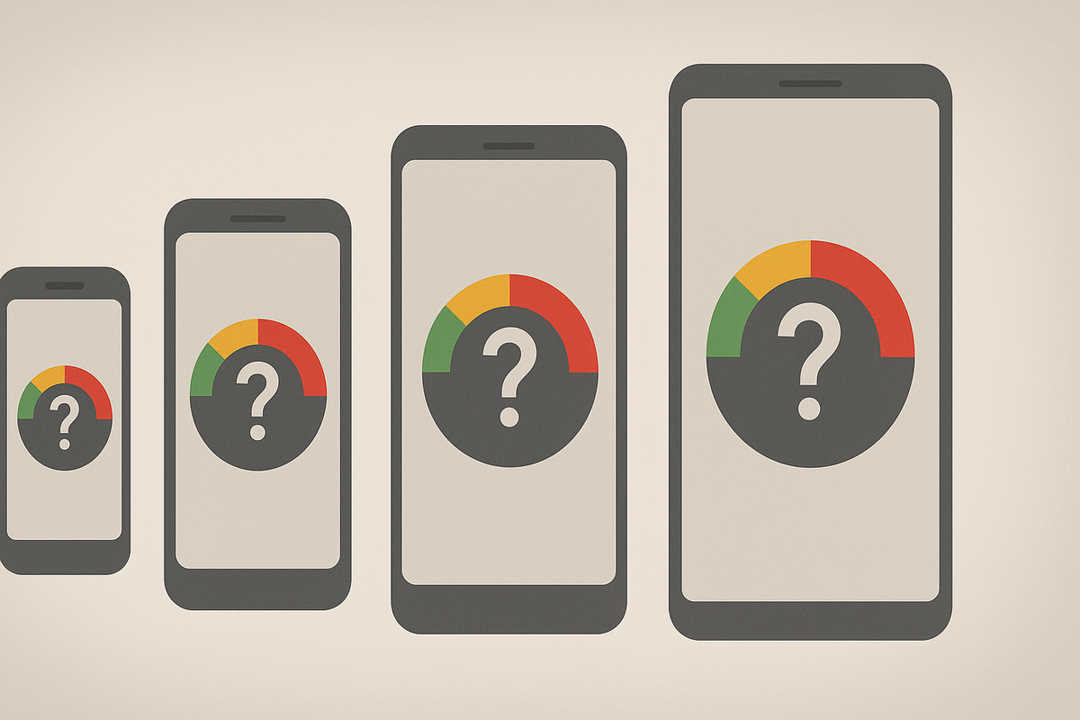 Is my iPhone affected? — lineup of phones with risk meter and question marks, model-by-model impact check, iOS 18+ anxiety, quick self-diagnosis vibes
