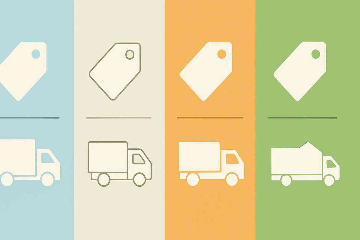 Four clean columns with price-tag and truck icons—marketplace vs carrier vs big-box vs official store—neutral infographic style, calm clarity, head-to-head comparison, trustworthy guidance