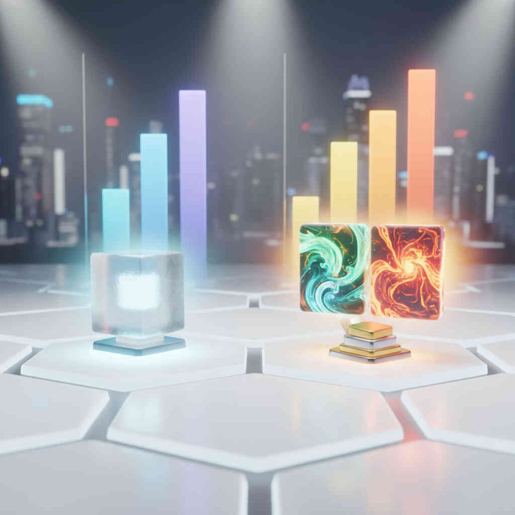 Lineup head-to-head—single unit vs two themed bundles on a clean stage; restock-frequency and value bars; glowing “best pick” tile—smart value, calm confidence, hopeful momentum