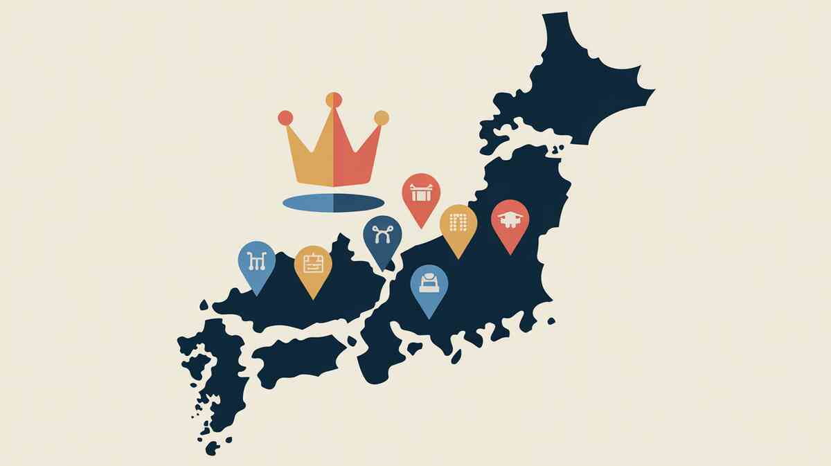 Japan map with crowned hotspots and store pins—urban vs suburban targets—today’s best Edion locations to score Switch2, treasure-hunt vibe and hopeful momentum