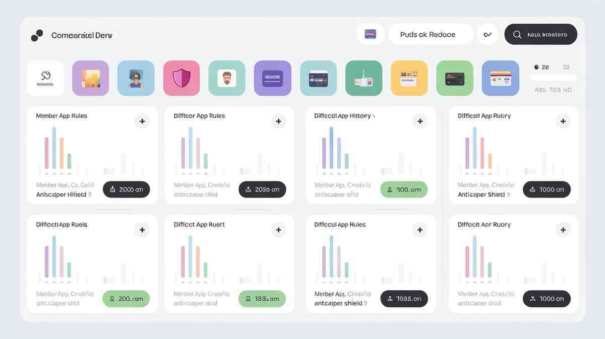 Modern comparison dashboard—retailer rule cards with tiny charts and badges for membership app, credit card, ID, anti-scalper—choose the most beginner-friendly path to buy Switch2, decisive clarity