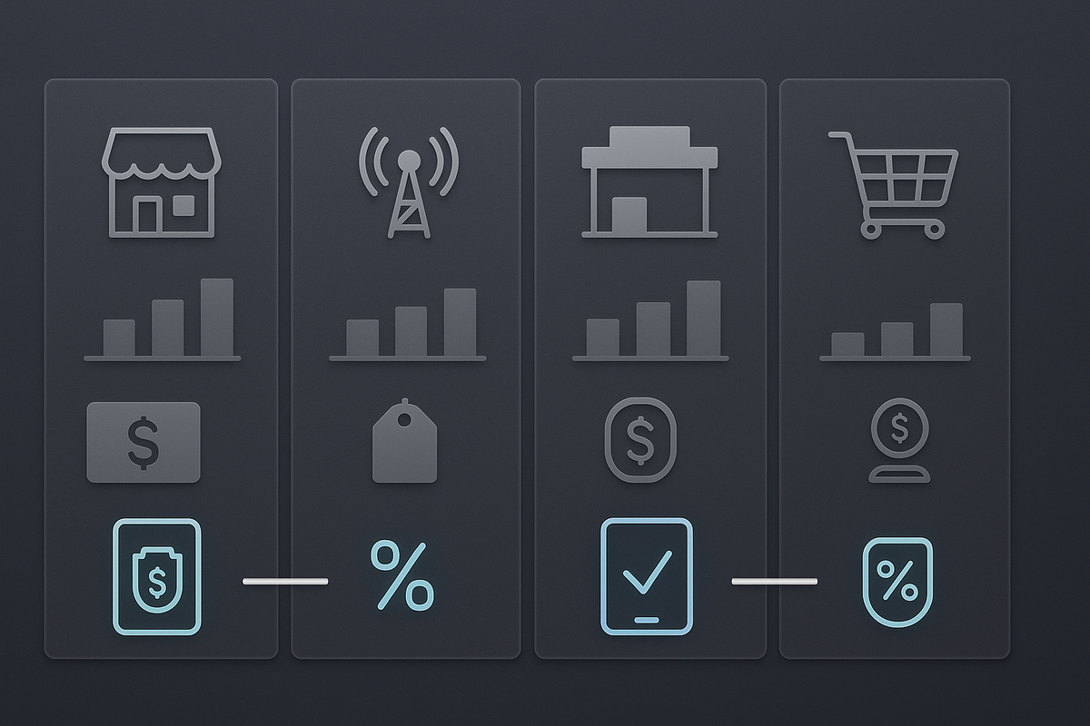 Side-by-side matrix—Direct store / Carrier / Electronics retailer / E-commerce—price, fees, points, support—decisive, no-nonsense comparison to find the cheapest, safest iPhone 17 deal