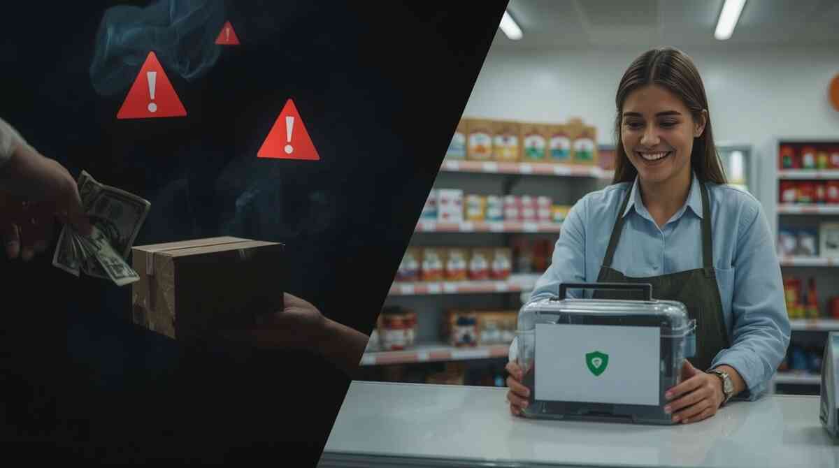 Golden coins stacked into a ranking podium with game controllers on each level, central “1” block exploding with sparkles while price-tag icons and down arrows rain from above—thrilling reveal of the No.1 lowest effective price after points, cashback and sale timing 