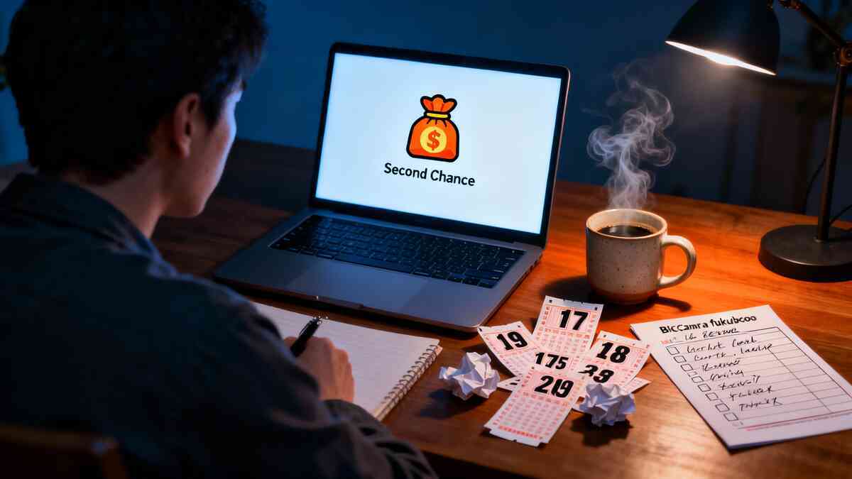 Emotional comeback moment—after losing the lottery, a determined shopper plots a second-chance plan to still win a lucky bag.
