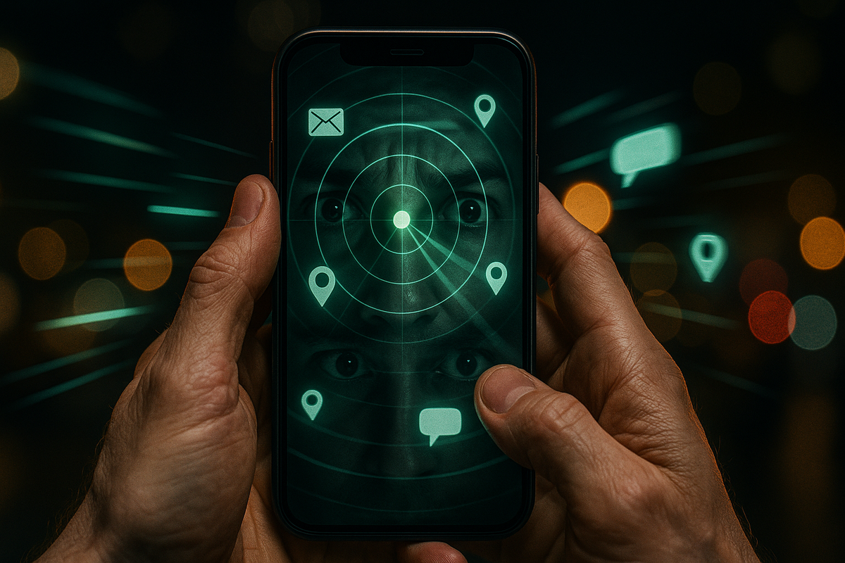 Neon mission timeline with silhouettes—alarm → map route → ticket → waiting → checkout bag—strategic momentum, focused discipline, victorious “plan executed” satisfaction
