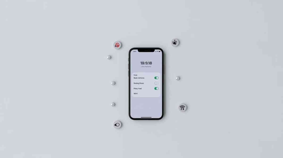 Minimalist setup screen on a smartphone with glowing toggles and location icons—clean start, zero confusion, instant “I’m ready” confidence