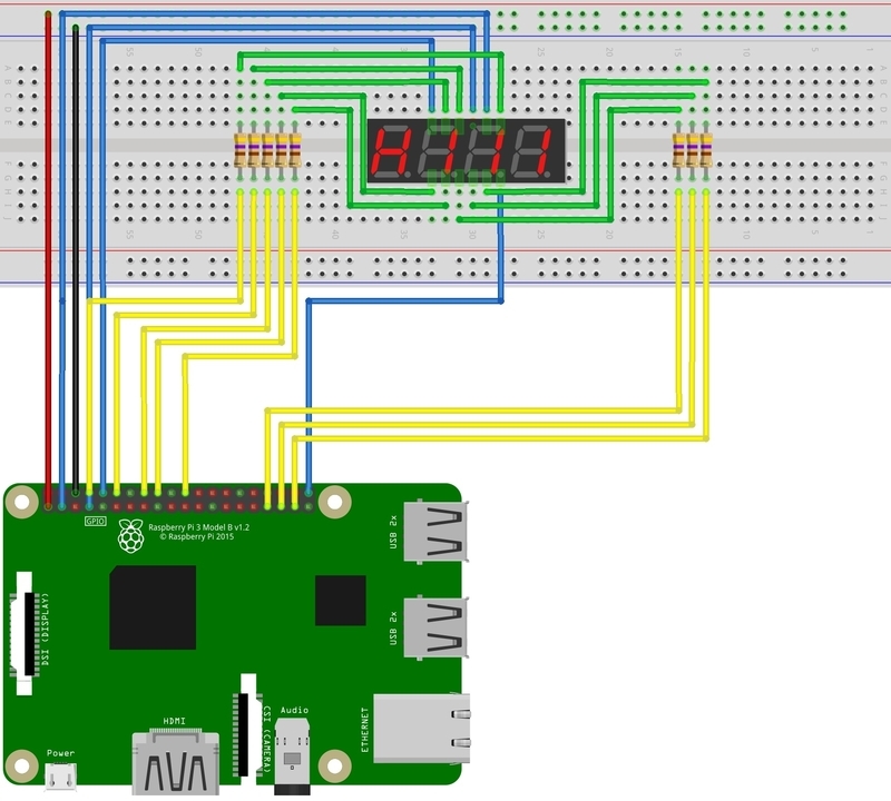 ラズパイ 7セグLED 4桁 4digit 回路図
