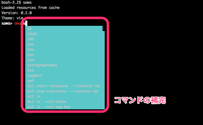 Supercharged AWS CLI = SAWS メモ - ようへいの日々精進XP